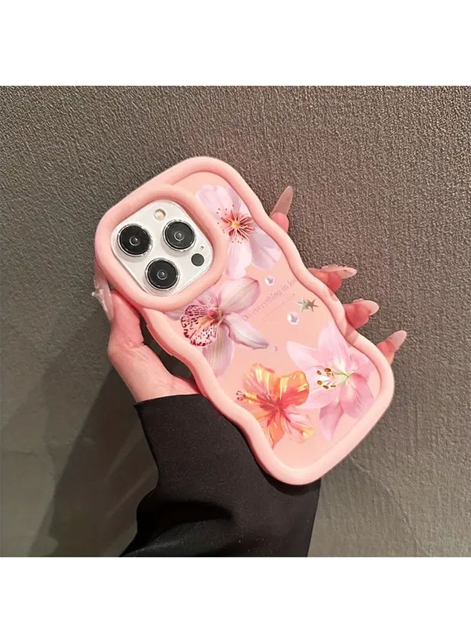 Pink Lily Print Shockproof Phone Case Compatible with iPhone 17 Pro Max and Samsung Galaxy Series - Image 2
